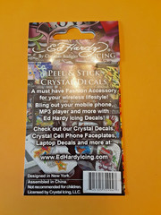 Ed Hardy by Christian Audigier Peel Stick Crystal Decal Icing pkg skull