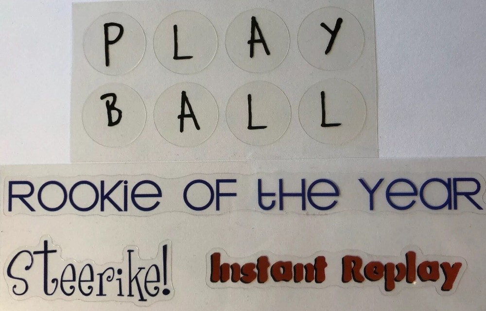 PLAY BALL Mylar Stickers(11pc) Strike•Game•Rookie•Baseball•Player •Softball•Base
