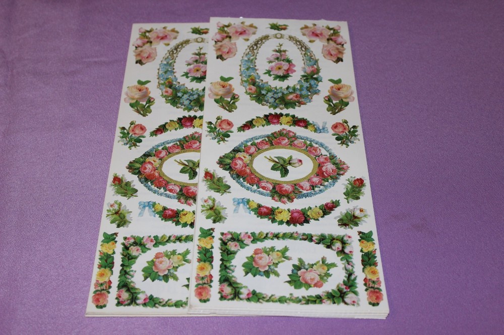 Stickeroos Penny Black ROLLS of 26 Large Sheets Victorian Roses Stickers!