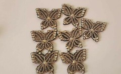 CraftbuddyUS 10 pcs in AB Clear Black BUTTERFLY Rhinestone Gems, No Adhesive