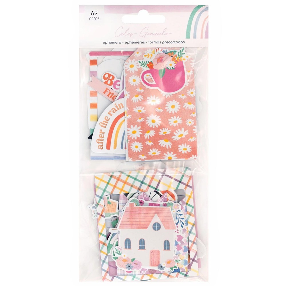 American Crafts RAINBOW AVENUE ICONS (69pc) EPHEMERA DIE CUTS scrapbooking