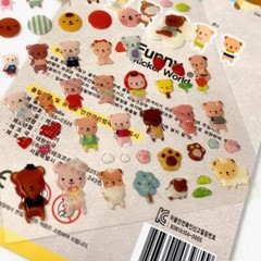 CUTE TEDDY BEAR GEL STICKERS Sheet Animal Craft Kids Scrapbook Sticker Bebe