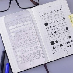 Stainless Steel Journal Stencils Sns Drawing Stencil for Notebook 1pcs 101897