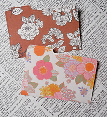 8 Mini File Folders Scrapbook Junk Journal Card Making Botanical Patterns