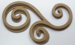 (6) *FLOURISH* Accent Swirls Bare Unfinished Chipboard Die Cuts – 3″ Long