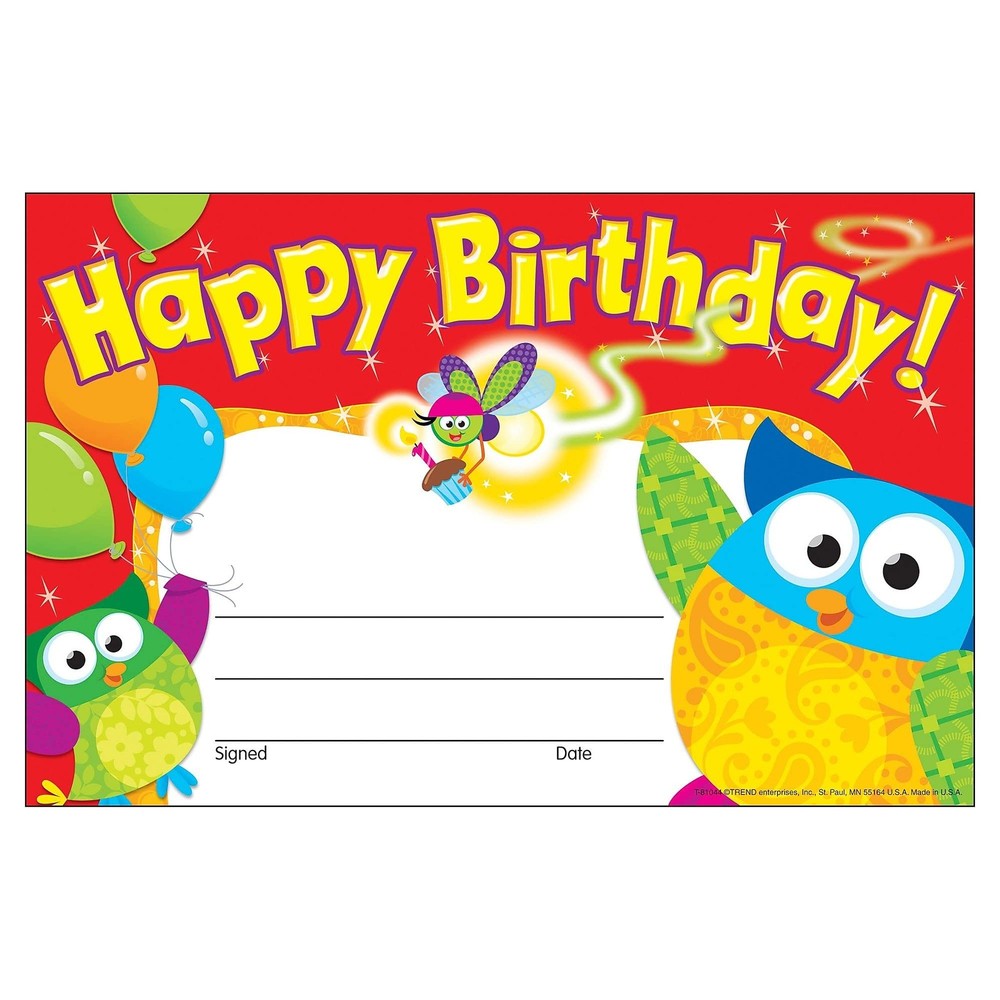 Happy Birthday (Owl-Stars!™) Recognition Awards
