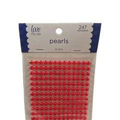 New Love Nicole Red Pearl Stickers 6MM Craft Embellishment 247 Count MEM6224