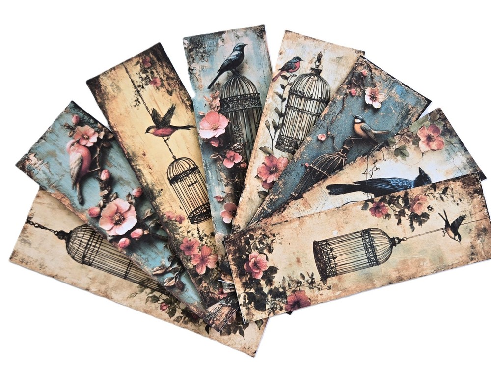 Victorian Birdcage Bookmarks Supplies Scrapbooks Junk Journal #413