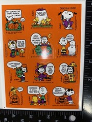 Vintage PEANUTS Snoopy Halloween Sticker Sheet Scrapbook Craft Stickers