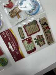 LOT OF 10 PKGS Christmas Stickers Handmade 3-D Scrapbooking Holiday Wal-Mart