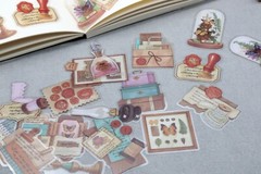 Stationery stickers PET Stickers Pack /watercolor wax seal stamp set paint brush