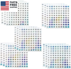 15 Sheets Mini Number Stickers 1 to 500 round Labels Stickers Consecutive Numbe
