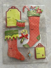 Recollections Christmas 3Pc Dimensional Sticker Lot Ornaments Gift Tags