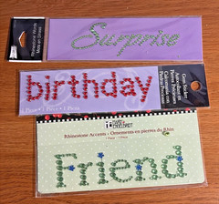 3 Rhinestone Words Gem sticker Self Adhesive Rhinestone Stickers Surprise friend