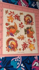 Vintage American Greetings Stickers Thanksgiving Fall Harvest Leaves 1 Sheet