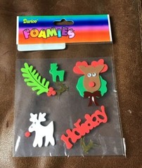 DARICE Scrapbook Foamies Stickers CHRISTMAS 3D REINDEER MOVEABLE EYES *