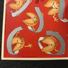 Lot Of 2 Vintage 1983 Hallmark Stickers Fortune Cookies Funny 2 Loose Sheets
