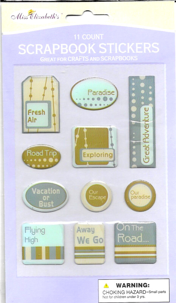 Vacation Travel Road Trip Exploring Adventure Miss Elizabeth’s Epoxy Stickers