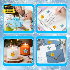 1000 PCS Holographic Star Stickers 1 Inch Self Adhesive Glitter Foil Metallic St