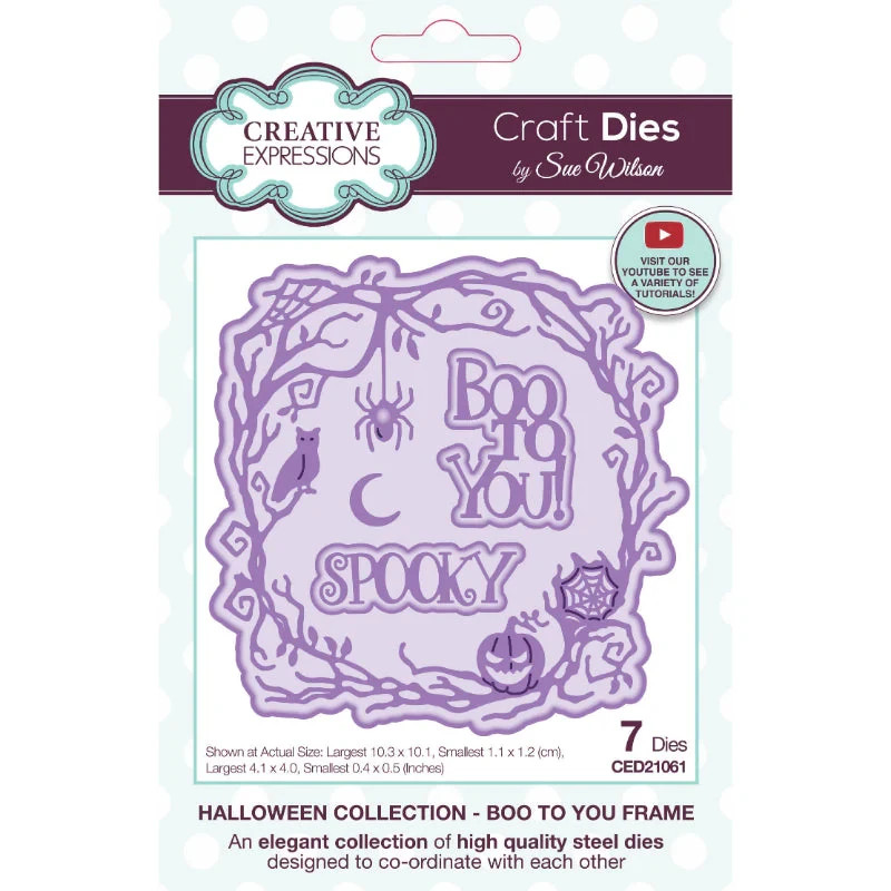 Creative Expressions Metal Die – HALLOWEEN COLLECTION – BOO TO YOU FRAME