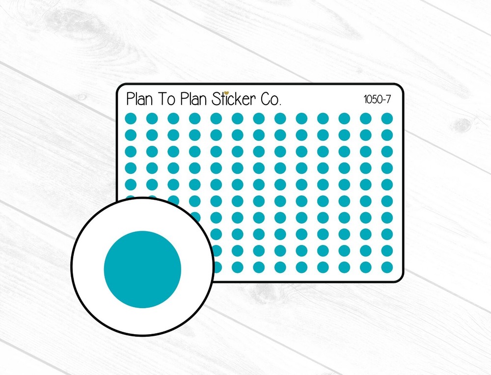 1050-7~~Turquoise Tiny Dots Planner Stickers.