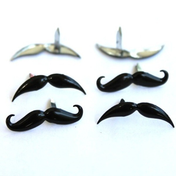 MUSTACHE SCRAPBOOKING DECORATIVE BRADS EYELET OUTLET 8 PCS 2 DESIGNS