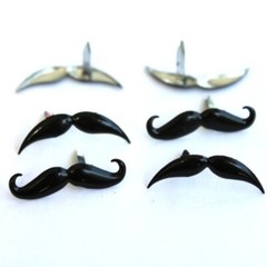 MUSTACHE SCRAPBOOKING DECORATIVE BRADS EYELET OUTLET 8 PCS 2 DESIGNS