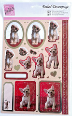 Anita’s Foiled Decoupage Pet Love Dogs Cats Bunny Craft Topper Bundle – 3pcs
