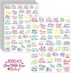 1000 PCS Bible Verse Stickers, Clear Inspirational Pray Stickers Encouraging Scr
