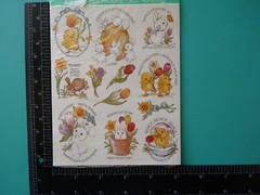 Vtg American Greetings Stickers EASTER/SPRING (4) Sheets Sealed Bunnies Chicks