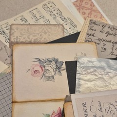 Vintage Scrapbooking/ Junk Journaling Mixed Lot Paper Cardstock Floral