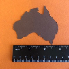 Australia Shaped Map & G’ Day Crafts Scrapbooking Diecuts Brown Paper
