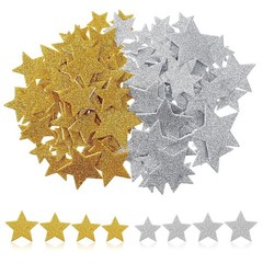 Gold Silver Glitter Foam Stickers Star Self Adhesive Kids Party Decorations