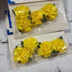 Vintage Peel & Stick Ribbon Roses Lot Of 5 Packs Yellow Blue Orange Crafts