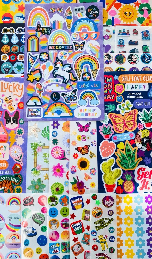 Sticker Lot 199+ Stickers 4 All Ages Boys Girls Mxd Themes Action Packed Set DIY