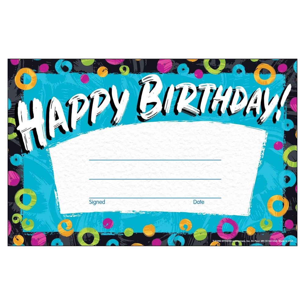 30 Count 5.5×8.5 Inch Color Harmony Birthday Recognition Awards T-81090