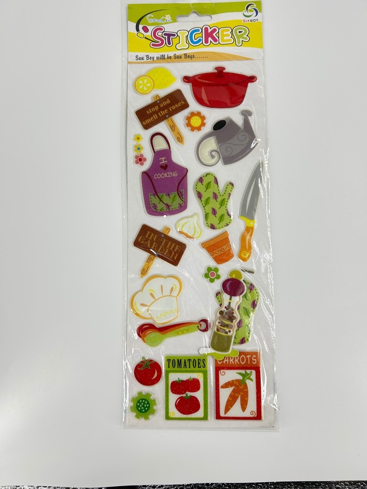 Sun Boy Special Cooking Theme Puffy Stickers Pack
