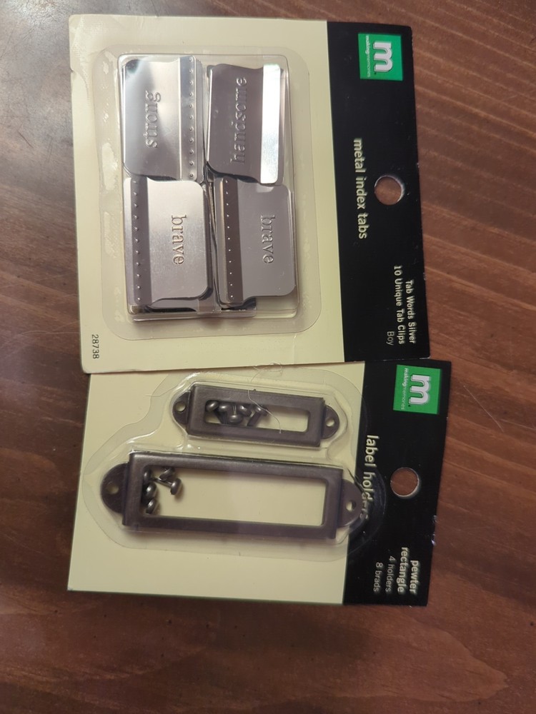 Making memories Metal Index Tabs And Label Holders Lot Of 2 Packs