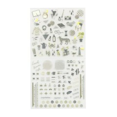 Planner stickers, peel-off, single color, grey