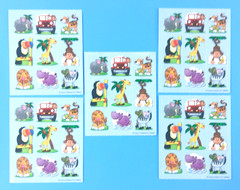 Carson Dellosa Jungle Animals Mini Sticker Sheets Lot Of 5