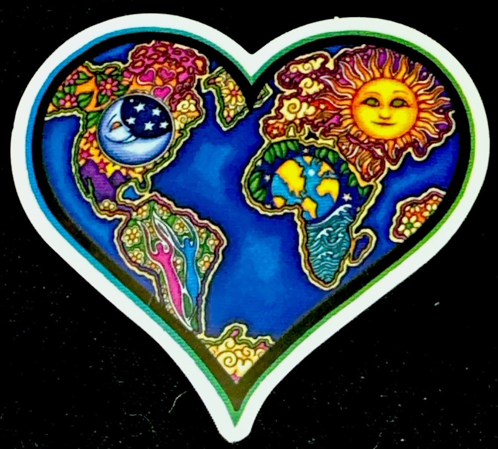 HEART STICKER✨🌜💙🌞🩷🌍✨2 3/4” X 2 1/2”✨GLOSSY✨BEAUTIFUL✨AWESOME✨
