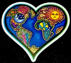HEART STICKER✨🌜💙🌞🩷🌍✨2 3/4” X 2 1/2”✨GLOSSY✨BEAUTIFUL✨AWESOME✨