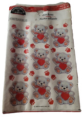 Hallmark Expressions Valentines Day Teddy Bear Sticker NIP Heart Love New VTG