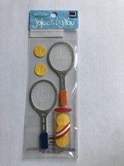 JOLEES Mini TENNIS RACQUET BALLS Play Sports Scrapbook STICKER Die Cut Craft