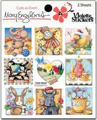 Mary Engelbreit Stickers 2 Sheets Whimsical Mary’s Cuties Bunny Dog Mouse Monkey