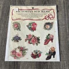 Gallery Graphics Victorian Stickers 2 Sets of 4 Roses Flowers Birds 8 Sheets