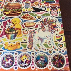 Lisa Frank 2 Sticker Sheets Tiger, Birthday, Halloween, Xmas, Kittens Unicorns