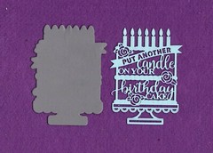 PUT ANOTHER CANDLE ON YOUR BIRTHDAY CAKE with background die cut scrapbook cards