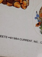 vintage 80’s Current LK Powell cute animals large sticker sheet *damaged*