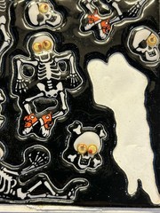 Vtg Hallmark Googly Wiggle Eyes Puffy Skeleton Skull Stickers Halloween Missing1